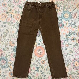 Abercrombie and Fitch - The 90’s Straight Ultra High Rise Brown Pants